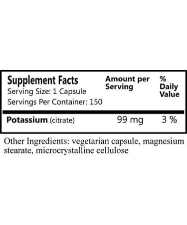 Daily's Potassium Citrate - 150 Vegetarian Capsules - Buy Online on GoSupps.com