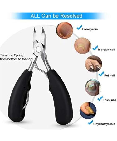 Stainless Steel Nail Scissors for Ingrown Toenails - Thick and Fungal Nail Clippers with Soft Grip Handle - Buy Online on GoSupps.com