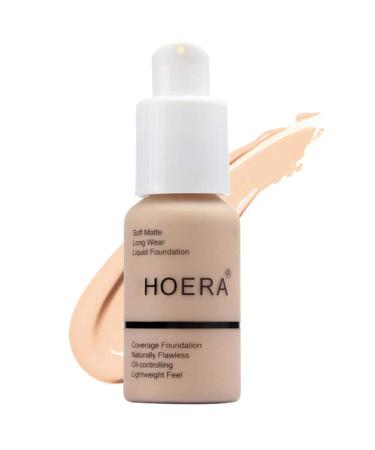 Matte Oil Control Concealer Foundation Cream PHOERA New 30ml Long Lasting Waterproof Matte Liquid Foundation (102 Nude)