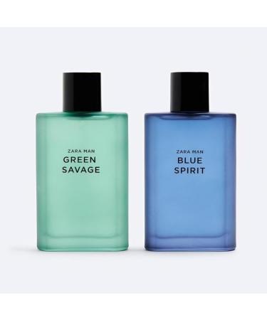 Zara Man Green Savage + Blue Spirit Cologne for Men Fragrance Set EDT Eau De Toilette 2x 90 ML (3.04 FL OZ) - Buy Online on GoSupps.com