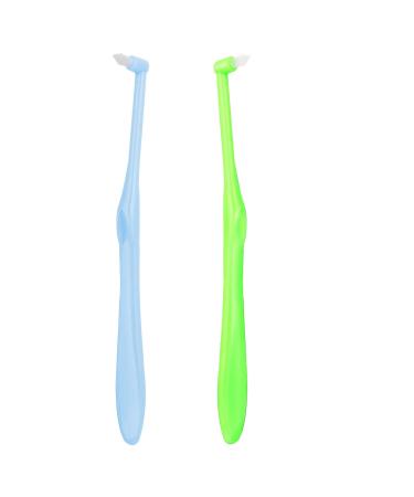 Ouligay 2Pcs Tuft Toothbrush Tufted Toothbrush End-Tuft Tapered Trim Toothbrush Soft Wisdom Gap Toothbrush for Orthodontic Braces Single Compact Interdental Interspace Toothbrush for Detail Cleaning