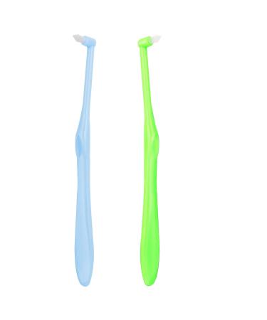 Ouligay 2Pcs Tuft Toothbrush Tufted Toothbrush End-Tuft Tapered Trim Toothbrush Soft Wisdom Gap Toothbrush for Orthodontic Braces Single Compact Interdental Interspace Toothbrush for Detail Cleaning