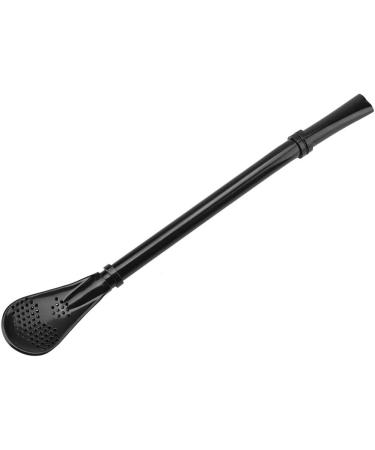 Spoon Straws Stainless Steel Straws Stainless Steel Metal Drinking Straw Spoon Resuable Washable Stirring Scoop (Black) - Buy Online on GoSupps.com