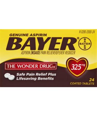 Bayer 325Mg Aspirin Coated Tablets 24 Count