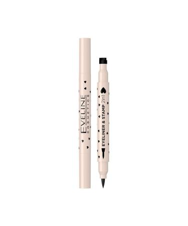 Eveline Cosmetics Double Ended Stamp Eyeliner - No. 01 Heart & Star, Waterproof Vegan Formula