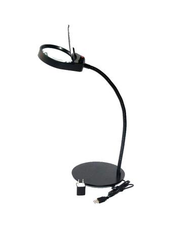 Glass Desktop Magnifier with Light Lens Loupe Diameter 100mm Portable Reading Repair LED Glass 5X Black Tool Magnifier for Reading Made in China