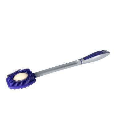 TRI silicone wellness brush bath brush with long handle back brush with sponge massage brush shower cream application aid