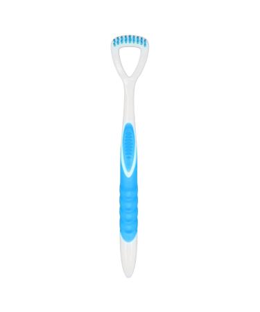 Tongue cleaning tongue cleaning brush ergonomic tongue scraper badge remove easy to use tongue brush oral care cleaning tool for adult children (blue)