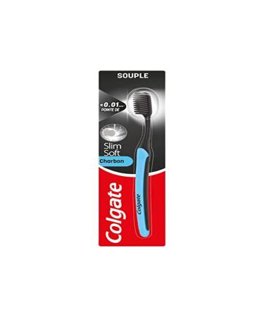 COLGATE - Toothbrush Colgate Slim Soft Active Charcoal Toothbrush with activated charcoal soft cleans precisely - Buy Online on GoSupps.com