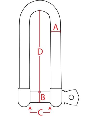 Extreme Max 3006.8209 BoatTector Stainless Steel Long D Shackle - 1/2 - Set of 2 - Buy Online on GoSupps.com