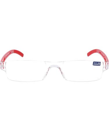 Shop I NEED YOU JOY Red Frameless Reading Glasses +4.0 Stylish Reading Aid for Men & Women | International Shipping Available - Buy Online on GoSupps.com