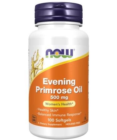 Now Foods Evening Primrose Oil with Gamma Linolenic Acid 500mg 100 Softgels Lab-Tested Soy Free Gluten Free Non-GMO