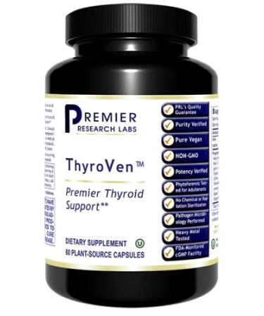 Premier Research Premier ThyroVen - 60 Capsules, Provides Comprehensive Nourishment and detoxification Support for Healthy Thyroid Function, Non-GMO, Pure Vegan