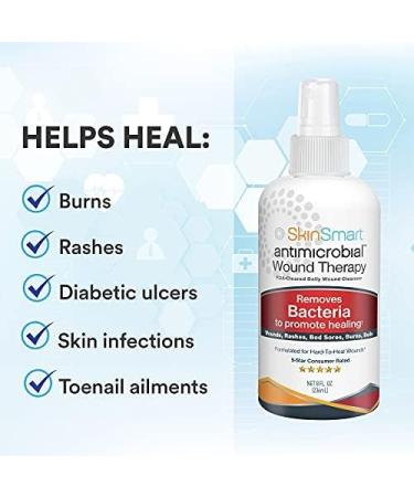 SkinSmart Antimicrobial Wound Therapy 8oz Clear Spray - Hypochlorous Acid for Safe Bacteria Removal & Healing - Pack of 1 - Buy Online on GoSupps.com