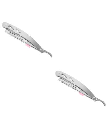 Angoily 2st foldable bare razor razor made of stainless steel manual razor tool beard cutting knife razor made of steel interchangeable scraps hairpise blade man