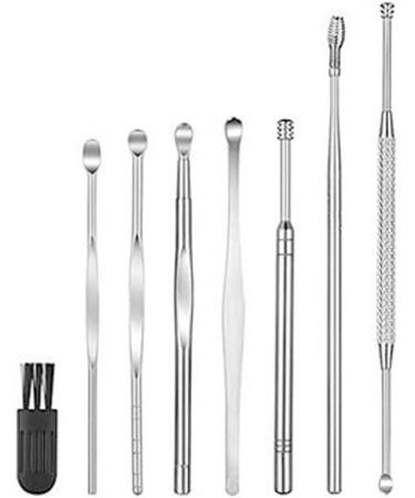 Stainless Steel Ear Cleaner Set - 8pcs for Earwax Removal and Individual Health Care - Buy Online on GoSupps.com