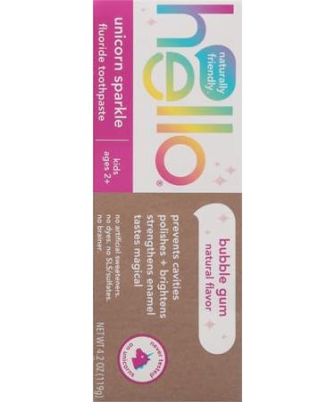 hello Unicorn Sparkle Toothpaste for Kids - Bubblegum - Pack of 2 - 4.2 Oz. - Buy Online on GoSupps.com