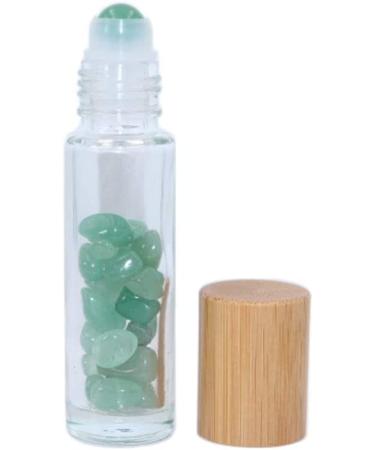 10ml Gemstone Rollerball Roll-On Bottles with Crystal Chips - 10 Pack Glass Essential Oil Sample Vials with Bamboo Lids - Buy Online on GoSupps.com