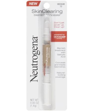 Neutrogena Skinclearing Blemish Concealer With Salicylic Acid Medium 15 .05 Oz. (Pack of 2)