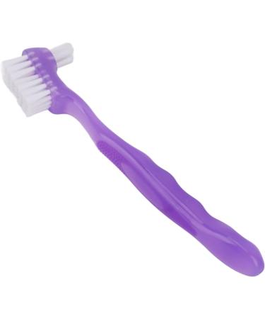 Portable False Teeth Cleaning Brush for Elderly - Denture Plaque & Dirt Removal | Ideal Gift for Home & Travel (Purple) - Buy Online on GoSupps.com