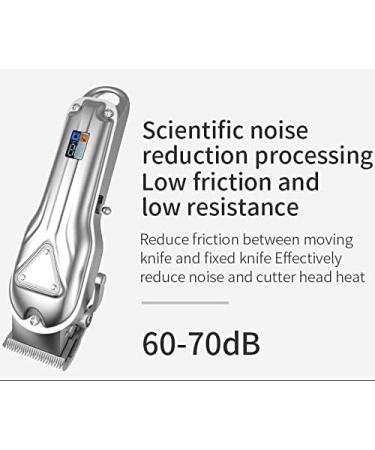 Buy Professional Silver Hair Clippers for Men - Rechargeable Full Metal Electric Hair Clipper with LCD Display | High Power & Precision Trimming - Buy Online on GoSupps.com