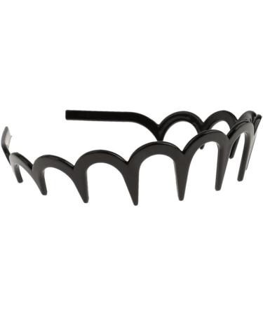 Wavy Hairhoop Unisex Wavy Headband Black Spring Wavy Metal Hair Band with Long Teeth Hairhoop Sports Headband Headwear Accessories Black 1pc Wavy Metal Hair Band - Buy Online on GoSupps.com