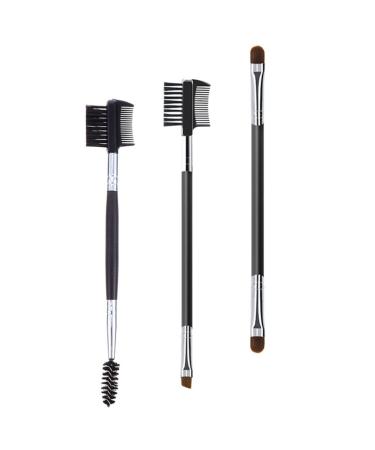 FRCOLOR 9 Pcs Makeup Brush Eyelash Extension Mascara Eyelash Comb Spiral Eyelash Brush Multipurpose Practical Brush Eyebrow Tools Multitools Lash Extend Wooden Handle Double Head 1 Count (Pack of 1) Blackx3pcs