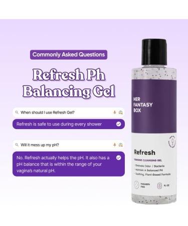 Her Fantasy Box | Refresh pH Balancing Shower Gel - Natural Feminine Hygiene Solution for Gentle Cleansing Odor Control and Skin Nourishment - pH-Balanced Formula for All Skin Types (8 oz) 8 Fl Oz (Pack of 1) Refresh - Buy Online on GoSupps.com