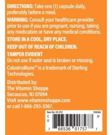 The Vitamin Shoppe Colostrum 40% IGG - Immune Health Support (240 Capsules) - Buy Online on GoSupps.com