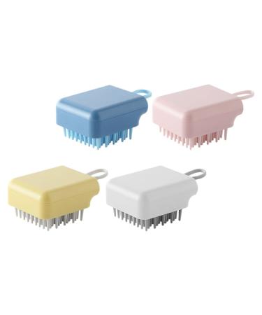 Frcolor 4 pieces massage shampoo brush bathing scrubber silicone eyelash shampoo shampoo brush for the scalp hair scalp washer hair shampoo brush no hair damage comb