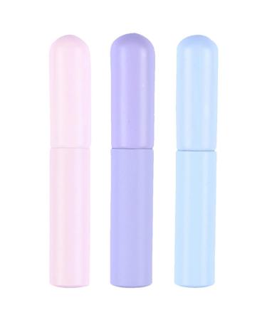 NOLITOY 3pcs Lip Makeup Brush Concealer Brush Round Lipstick Brush Lip Applicator Silicone Lip Brush with Tube Protector for Lip Gloss Lip Oil Lip Balm Lip Mask