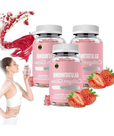 (100% 5 star) Glutathione Collagen Gummies Glutathione Collagen Glow Gummies for Dark Spot | Collagen Gummies for Women | Gummies Skin Care | Korea Glutathione Gummies for Women - 60 Pieces/Bottle (3pcs Glutathione Collagen Glow)