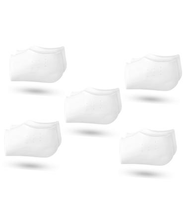 NOLITOY 5 Pairs Inner Height Increasing Insole Supple Heel Insoles Anti-Slip Half Pads Heel Half Lift Cushions Height Increase Sleeves Invisible Socks Sebs Men and Women White Heighten