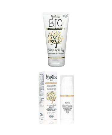 Duo Produit de beaut MARILOU BIO - Gamme Argan -Cr me anti age l'huile d'Argan - S rum yeux anti age/s rum