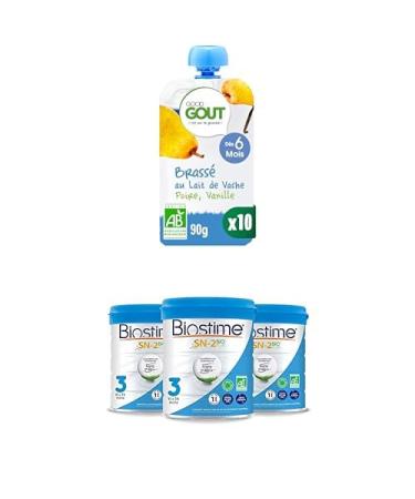 Biostime SN-2 Bio Plus Laits Infantiles Bio 3 me ge en poudre de 10 36 Mois 800 G - Lot De 3 ET GOOD GO T - Brass Au Lait De Vache - Dessert B b - D s 6 Mois - Poire Vanille
