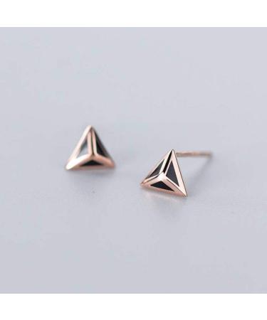 WOZUIMEI S925 White Fungus Nail Female Korean Personality Style Triangle Gluegold rose