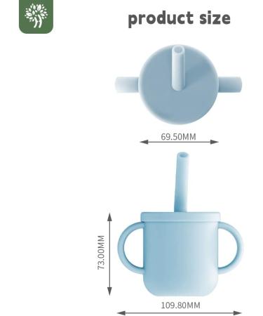 Hippywell Silicone Baby Straw Training Cup | Shatterproof Toddler Cup | Non-Slip Handles | 5oz Capacity | Blue | Ideal for Babies 6+ Months - Buy Online on GoSupps.com