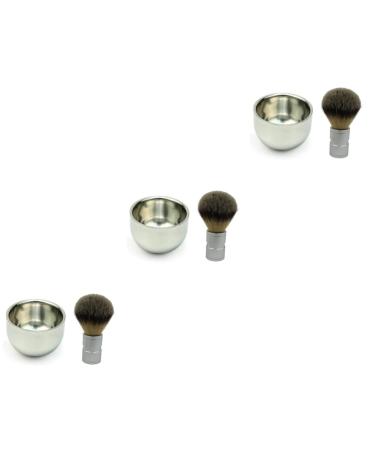 Alipis 3-Piece Men's Shaving Set - Stainless Steel Shaving Brush & Foam Cup - Travel-Friendly Beard Grooming Kit - Buy Online on GoSupps.com