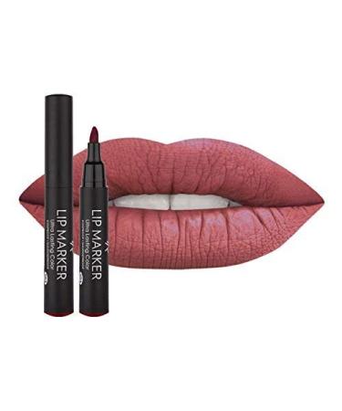 Golden Rose Lip Marker Lip Stain Ultra Long Lasting Natural Finish Water Based with Aloe Vera and Vitamin E (104 Burgundy)