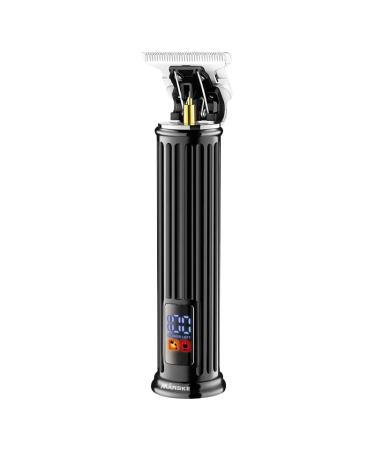 MARSKE Aluminum Alloy Hair Clippers Beard Trimmer T-Blade Professional Hair Trimmer Zero Gapped Hair Clippers with LCD Display USB Rechargeable Hair Clippers-Black (Black)