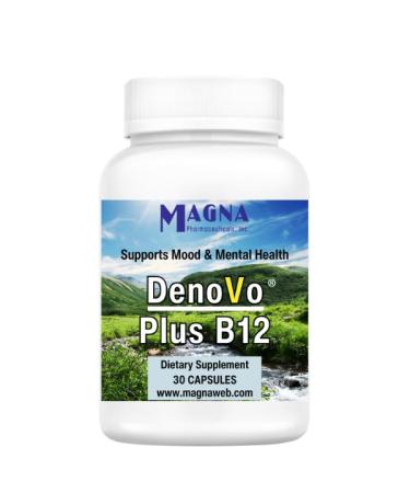 Denovo Plus B12 Supplement 30 Capsules methylcobalamin L-methylfolate GMP vegan nerve brain cognitive memory mood cardio & blood support