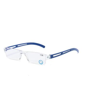 Kokobin frameworkless reading glasses visual aid with blue light filler anti blue light reading aid for women and men (blue +2.0 blue +2.0 diopters