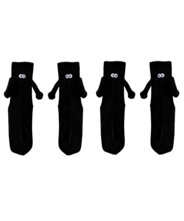 Fgbetcv 2 Pair Funny 3D Doll Couple Socks Funny Couple Holding Hands Sock Novelty Socks for Women Men Funny Show Off Socks Funny Socks for Women and Men B Black