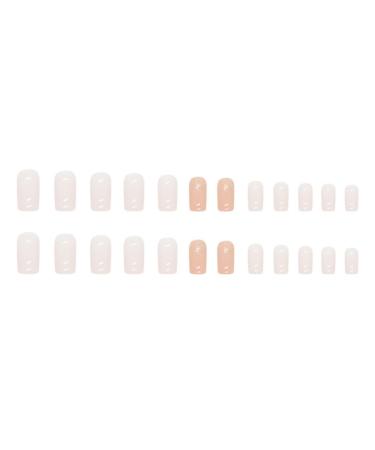 Justotry 24 PCS Milky Glitter Press-On Nails | White Fake Nails for Nail Art | Beautiful Square French Fingernails for Women - Buy Online on GoSupps.com