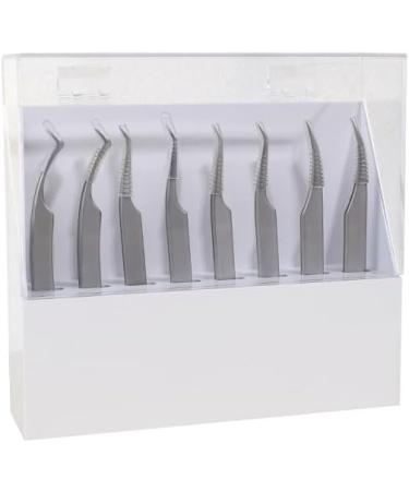 Multi Purpose 8 Slot Tweezers Case Compact Tweezer Storage Clear Lid Tweezer Stand For Nails Technicians And Hobbyists - Buy Online on GoSupps.com