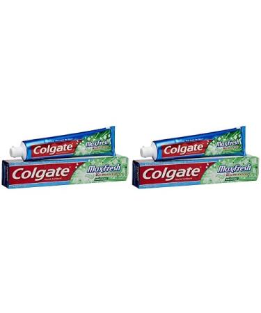 Colgate MaxFresh Whitening With Breath Strips Toothpaste Clean Mint 6 Ounce (Pack of 2)