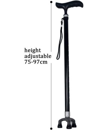 Adjustable Walking Stick Portable Cane with Ergonomic Handle Non-Slip Base Lightweight Height Adjustable Without Lights (with Lights) - Buy Online on GoSupps.com