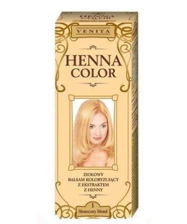 Henna Color 1 Sunny Blonde Hair Conditioner Hair Color Color Effect Natural Hair Dye Henne Eco Light Blonde 1 piece (1 pack)