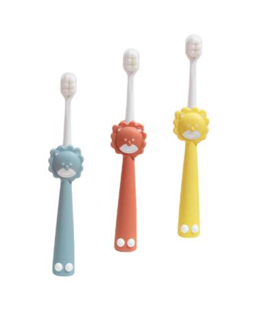 Beavorty 12 STK Wanmao Children's toothbrush portable children's toothbrush household children's toothbrush animal toothbrush toothbrushes tooth cleaning brush children's needs pp products for children baby soft fur (1 Pack) different colors x 4 pieces