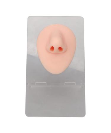 Soft Silicone Nose Model - 3D Piercing Practice Tool with Acrylic Stand | Waterproof Jewelry Display for Beauty Salons - Light Skin Color - Buy Online on GoSupps.com